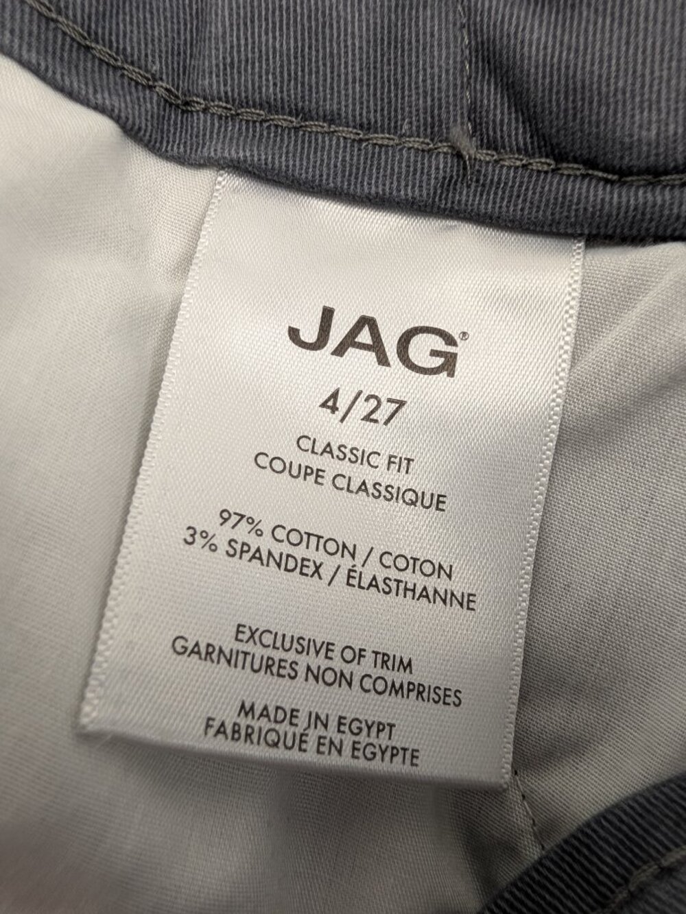 Jag Womens Shorts 4/27 Gray Classic Fit Western Glove Works Grey Stretch Waist - Picture 7 of 8